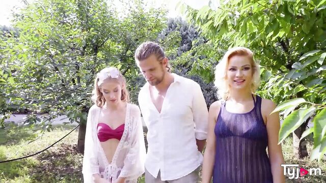 Tiffany Tatum and Cherry Kiss hard fucked by a big french cock